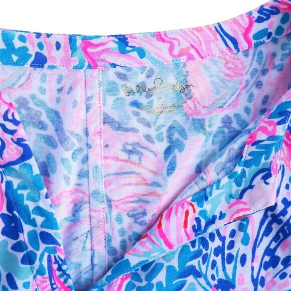 Lilly Pulitzer Tosha Shift Dress Multi Treasure Trove Ruffle Cuffs Small - Picture 6 of 7